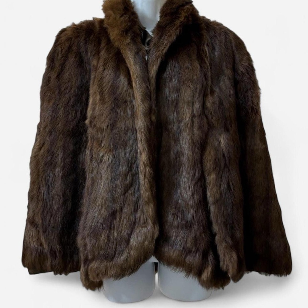 Vintage Lane Bryant Jacket mink Fur Evening/Formal Wrap Cape One Size
